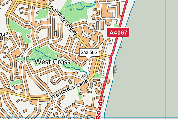 SA3 5LG map - OS VectorMap District (Ordnance Survey)