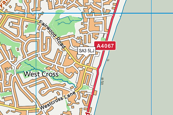 SA3 5LJ map - OS VectorMap District (Ordnance Survey)