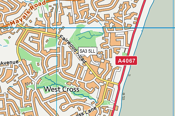 SA3 5LL map - OS VectorMap District (Ordnance Survey)