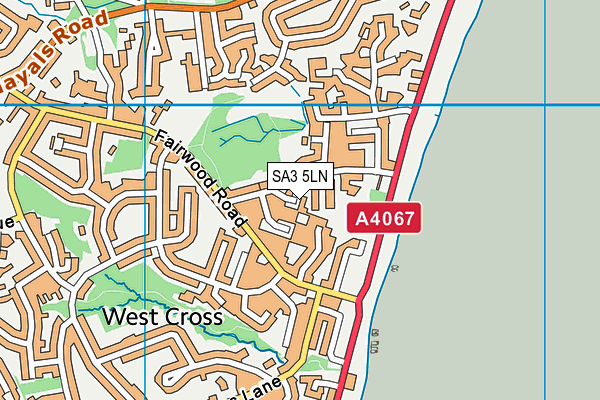 SA3 5LN map - OS VectorMap District (Ordnance Survey)