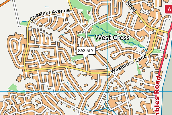 SA3 5LY map - OS VectorMap District (Ordnance Survey)