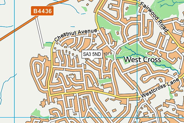 SA3 5ND map - OS VectorMap District (Ordnance Survey)