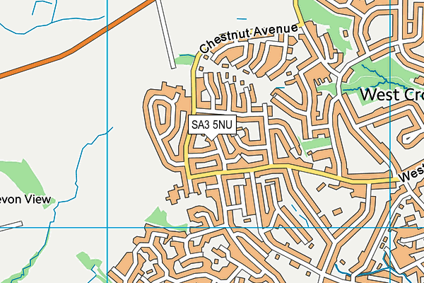 SA3 5NU map - OS VectorMap District (Ordnance Survey)