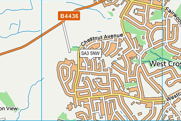 SA3 5NW map - OS VectorMap District (Ordnance Survey)