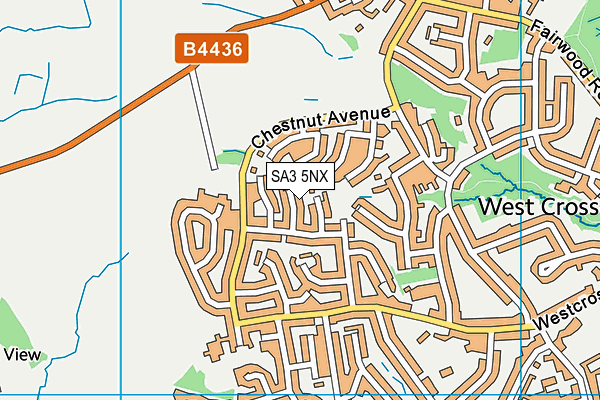 SA3 5NX map - OS VectorMap District (Ordnance Survey)