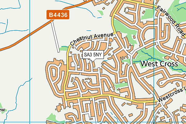 SA3 5NY map - OS VectorMap District (Ordnance Survey)