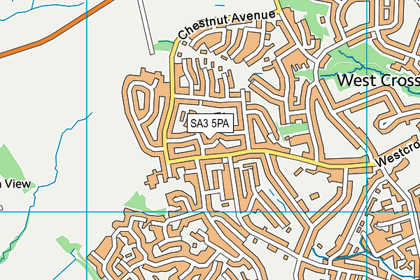SA3 5PA map - OS VectorMap District (Ordnance Survey)