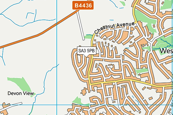 SA3 5PB map - OS VectorMap District (Ordnance Survey)