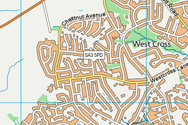 SA3 5PD map - OS VectorMap District (Ordnance Survey)
