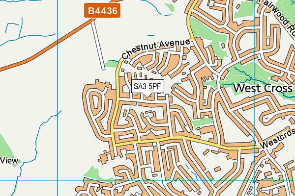 SA3 5PF map - OS VectorMap District (Ordnance Survey)