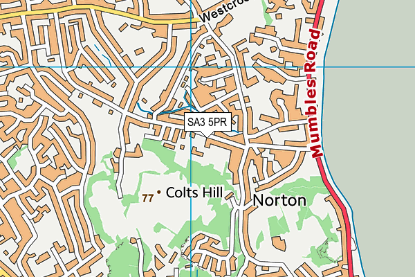 SA3 5PR map - OS VectorMap District (Ordnance Survey)