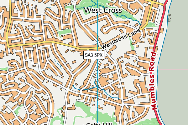 SA3 5PX map - OS VectorMap District (Ordnance Survey)