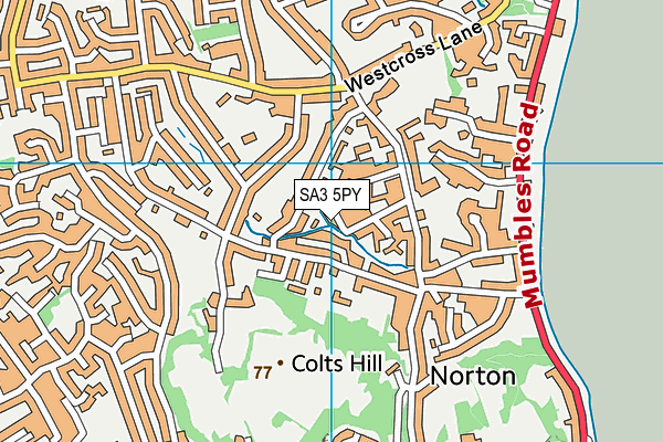 SA3 5PY map - OS VectorMap District (Ordnance Survey)