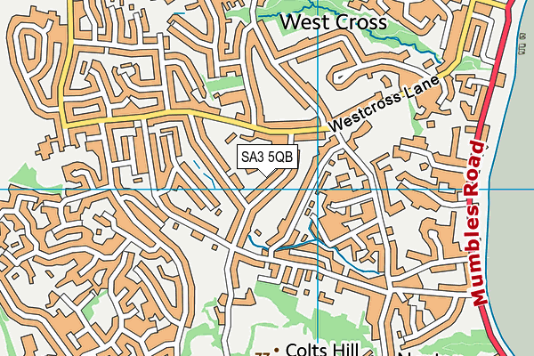 SA3 5QB map - OS VectorMap District (Ordnance Survey)