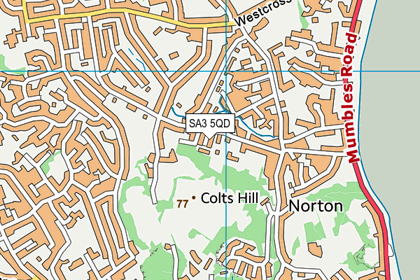 SA3 5QD map - OS VectorMap District (Ordnance Survey)