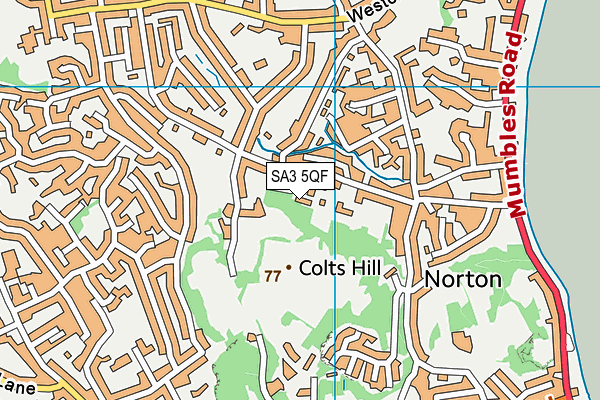 SA3 5QF map - OS VectorMap District (Ordnance Survey)