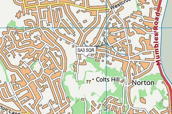 SA3 5QR map - OS VectorMap District (Ordnance Survey)