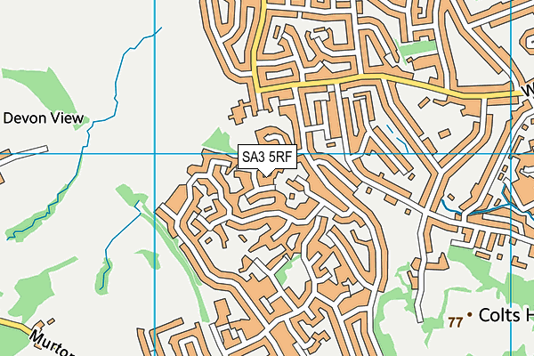 SA3 5RF map - OS VectorMap District (Ordnance Survey)