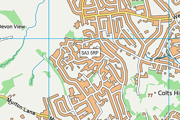 SA3 5RP map - OS VectorMap District (Ordnance Survey)