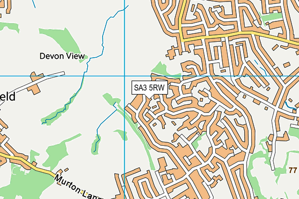 SA3 5RW map - OS VectorMap District (Ordnance Survey)
