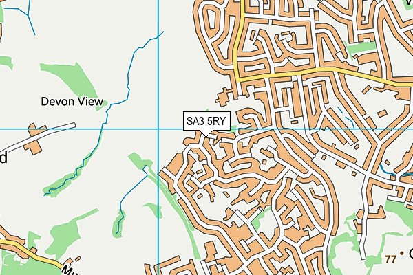 SA3 5RY map - OS VectorMap District (Ordnance Survey)