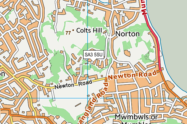 SA3 5SU map - OS VectorMap District (Ordnance Survey)