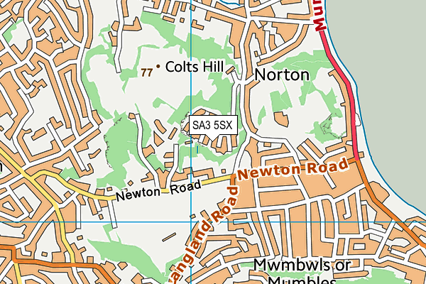 SA3 5SX map - OS VectorMap District (Ordnance Survey)