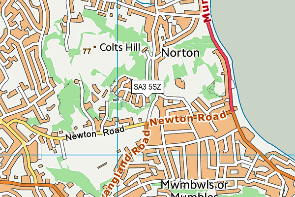 SA3 5SZ map - OS VectorMap District (Ordnance Survey)