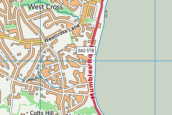 SA3 5TB map - OS VectorMap District (Ordnance Survey)