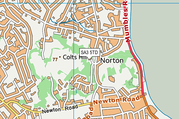 SA3 5TD map - OS VectorMap District (Ordnance Survey)