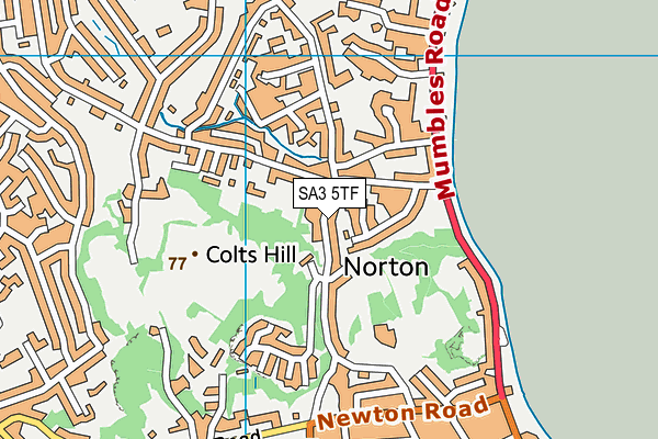 SA3 5TF map - OS VectorMap District (Ordnance Survey)