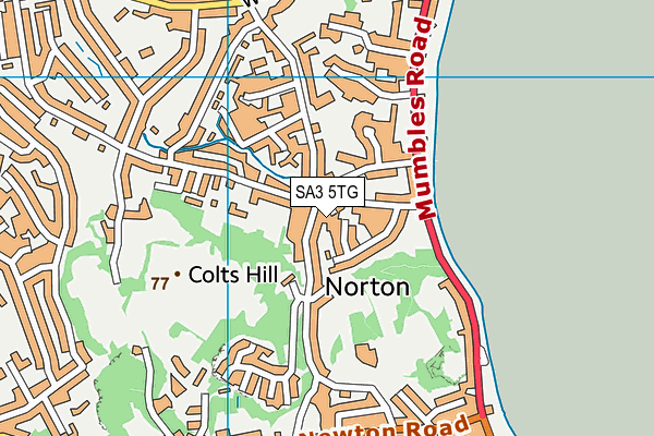 SA3 5TG map - OS VectorMap District (Ordnance Survey)