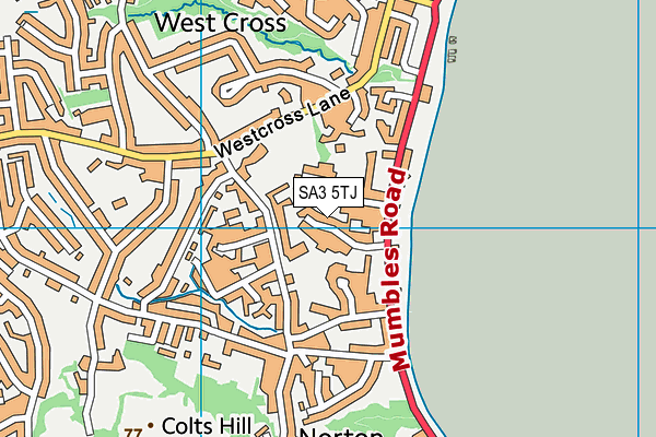 SA3 5TJ map - OS VectorMap District (Ordnance Survey)