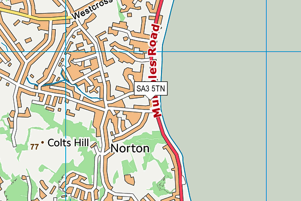 SA3 5TN map - OS VectorMap District (Ordnance Survey)