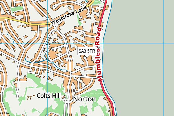 SA3 5TR map - OS VectorMap District (Ordnance Survey)