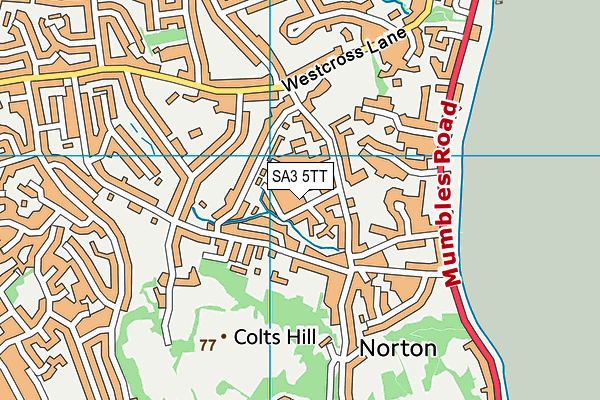 SA3 5TT map - OS VectorMap District (Ordnance Survey)
