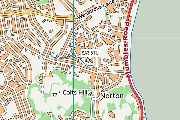 SA3 5TU map - OS VectorMap District (Ordnance Survey)