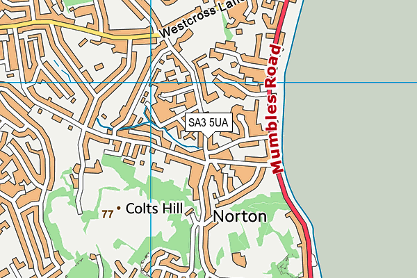 SA3 5UA map - OS VectorMap District (Ordnance Survey)