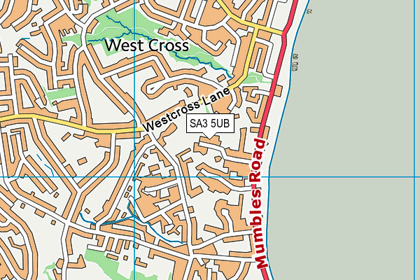 SA3 5UB map - OS VectorMap District (Ordnance Survey)