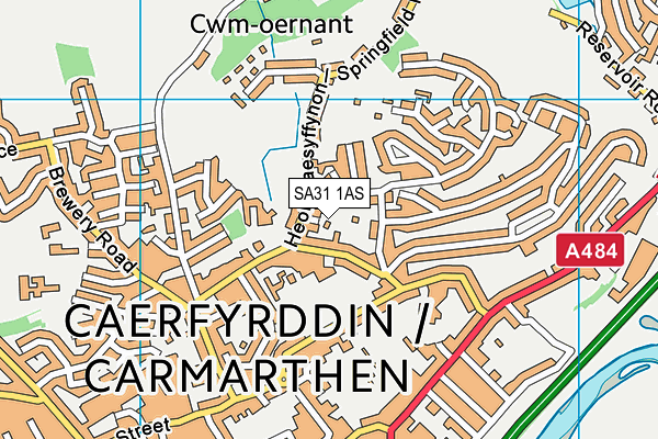 SA31 1AS map - OS VectorMap District (Ordnance Survey)