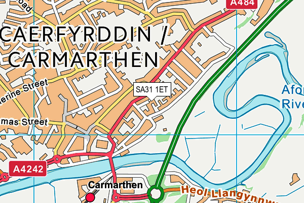 SA31 1ET map - OS VectorMap District (Ordnance Survey)