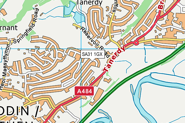 SA31 1GX map - OS VectorMap District (Ordnance Survey)