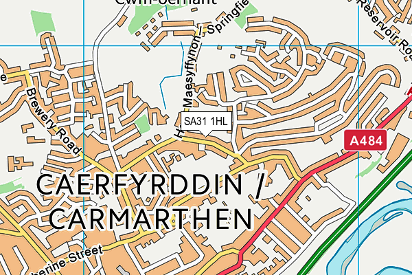 SA31 1HL map - OS VectorMap District (Ordnance Survey)