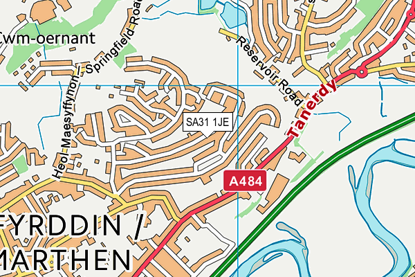 SA31 1JE map - OS VectorMap District (Ordnance Survey)