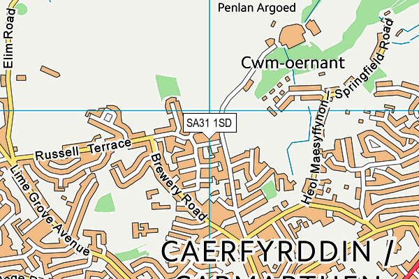 SA31 1SD map - OS VectorMap District (Ordnance Survey)