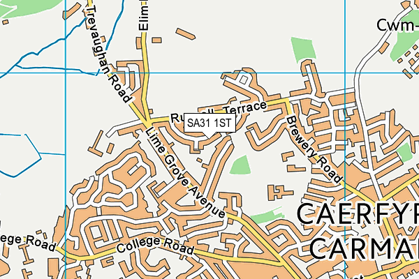 SA31 1ST map - OS VectorMap District (Ordnance Survey)