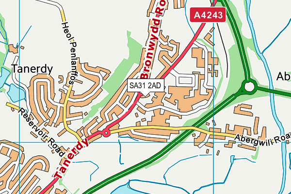 SA31 2AD map - OS VectorMap District (Ordnance Survey)