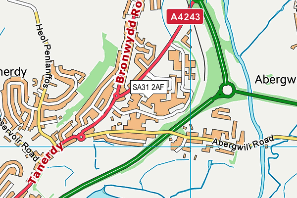 SA31 2AF map - OS VectorMap District (Ordnance Survey)