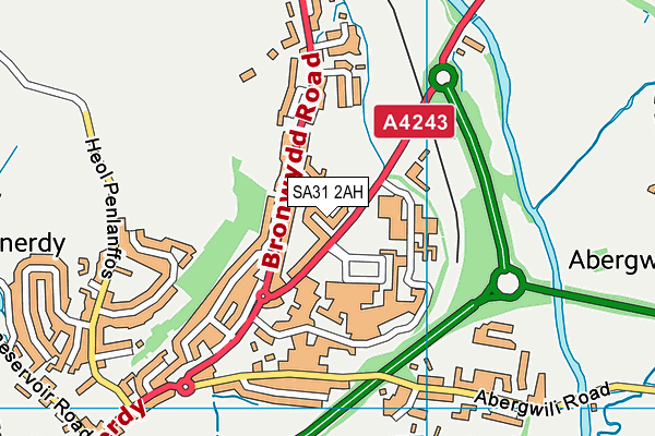 SA31 2AH map - OS VectorMap District (Ordnance Survey)