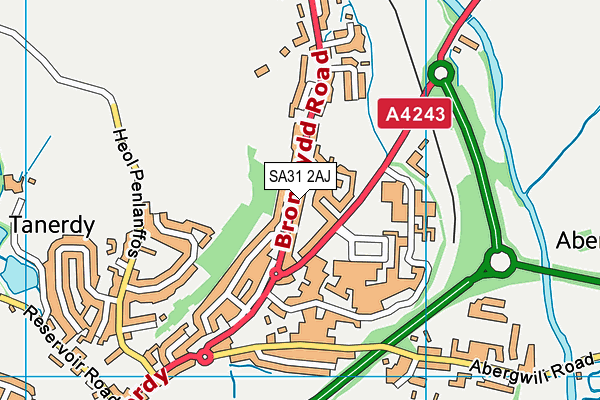 SA31 2AJ map - OS VectorMap District (Ordnance Survey)